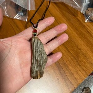 New handmade natural wood pendant necklace